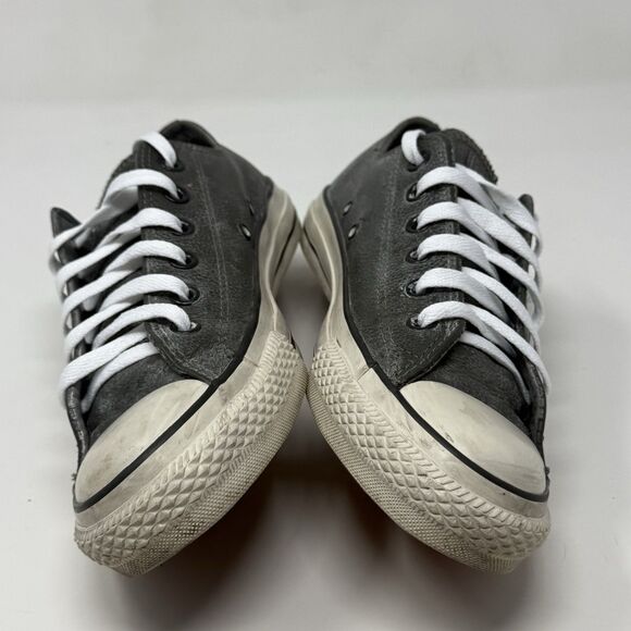 Converse John Varvatos Sneakers Womens 7.5 Gray Leather Distressed Lace Up Shoes - Picture 8 of 16